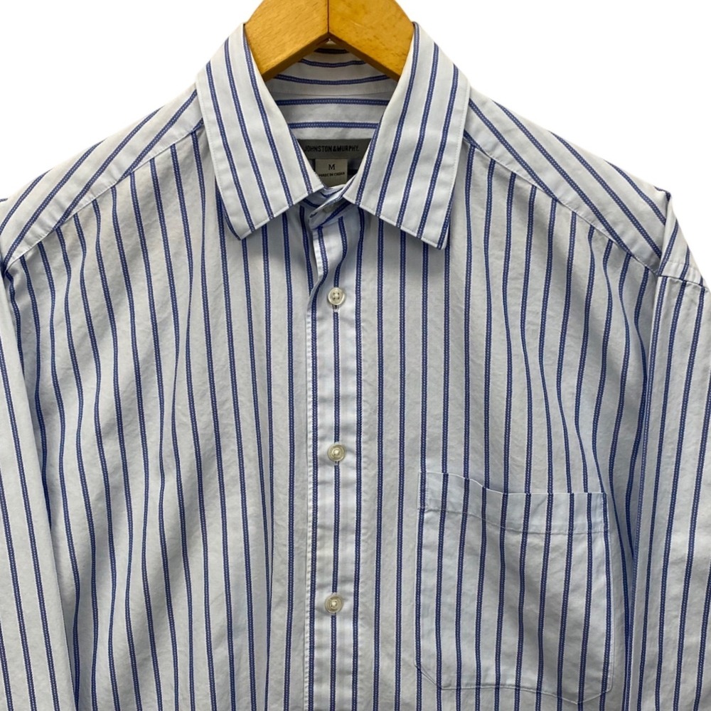 Johnston Murphy Mens Striped Button Down Shirt Long Sleeve Two Tone Blue Size‎ M
